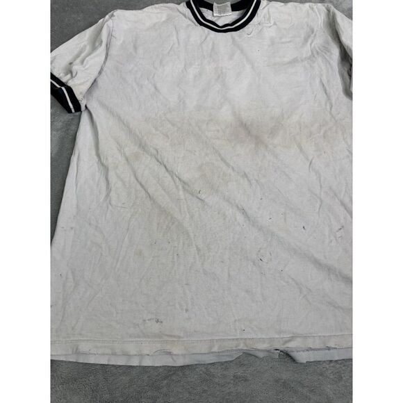 Vintage 90s Nike Short Sleeve T Shirt Men's Size Large White Distressed - Picture 5 of 13